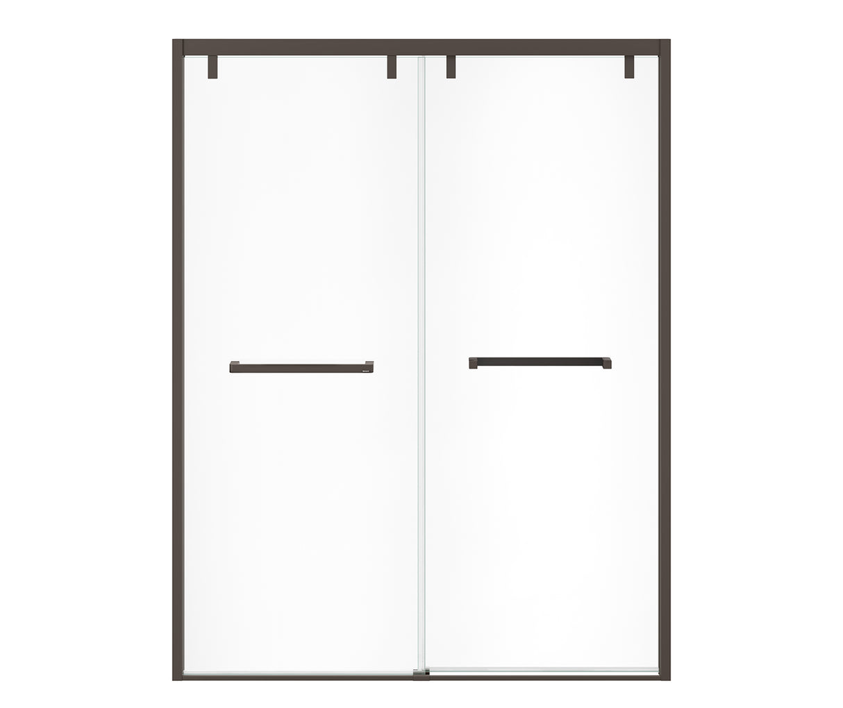 MAAX 135322-900-173-000 Uptown 56-59 x 76 in. 8 mm Bypass Shower Door for Alcove Installation with Clear glass in Dark Bronze