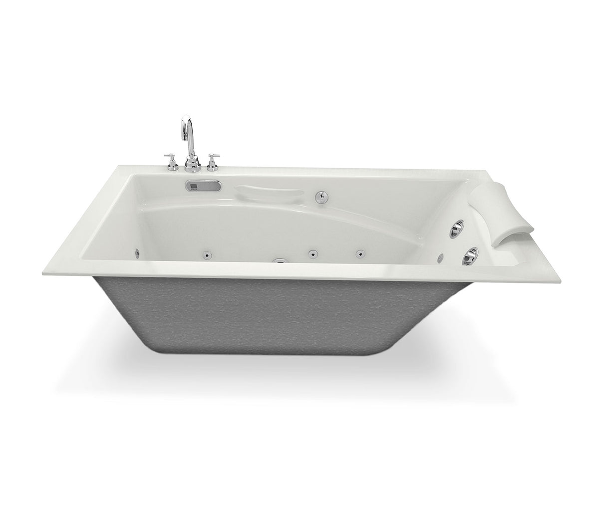 MAAX 101269-R-056-001 Optik 6636 Acrylic Alcove Right-Hand Drain Combined Hydrofeel & Aerofeel Bathtub in White