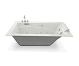 MAAX 101269-R-056-001 Optik 6636 Acrylic Alcove Right-Hand Drain Combined Hydrofeel & Aerofeel Bathtub in White