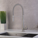 DAX Stainless Steel Single Handle Pull Down Kitchen Faucet, Brushed Stainless Steel DAX-S1095A