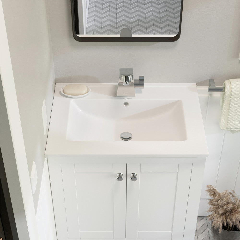 Ceramic Vanity Top 24 with Single Faucet Hole