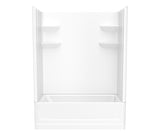 Swanstone VP6030CTSM2AL/R 60 x 30 Solid Surface Alcove Right Hand Drain Four Piece Tub Shower in White VP6030CTSM2AR.010