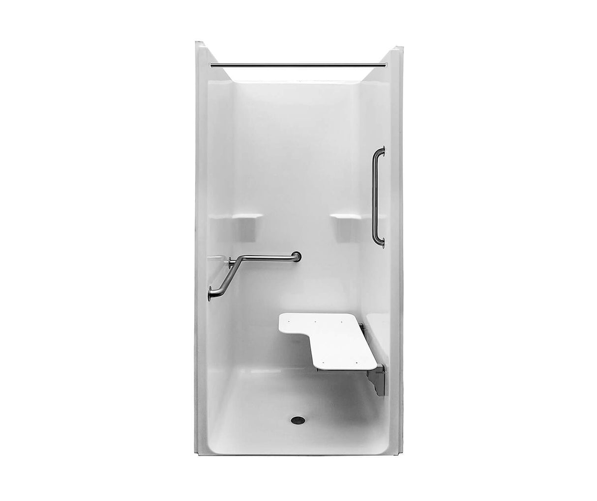 MAAX 106545-000-002-001 MX QSI-3682-BF 0.625 in. RRF AcrylX Alcove Left-Hand Drain One-Piece Shower in White