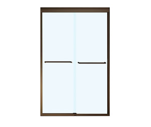 MAAX 135663-900-172-000 Aura 43-47 x 71 in. 6 mm Bypass Shower Door for Alcove Installation with Clear glass in Dark Bronze