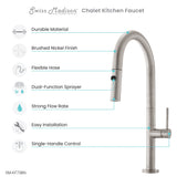 Chalet Single Handle, Pull-Down Kitchen Faucet in Brushed Nickel