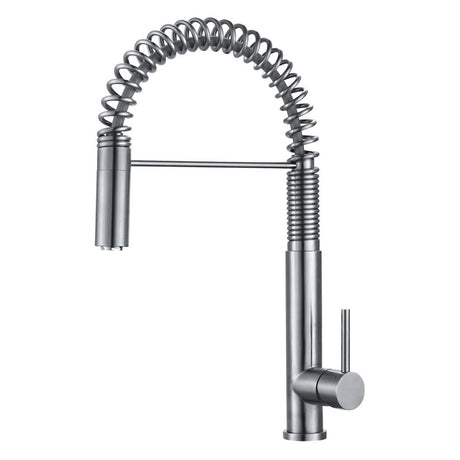 DAX Stainless Steel Single Handle Pull Down Kitchen Faucet, Brushed Stainless Steel DAX-2141