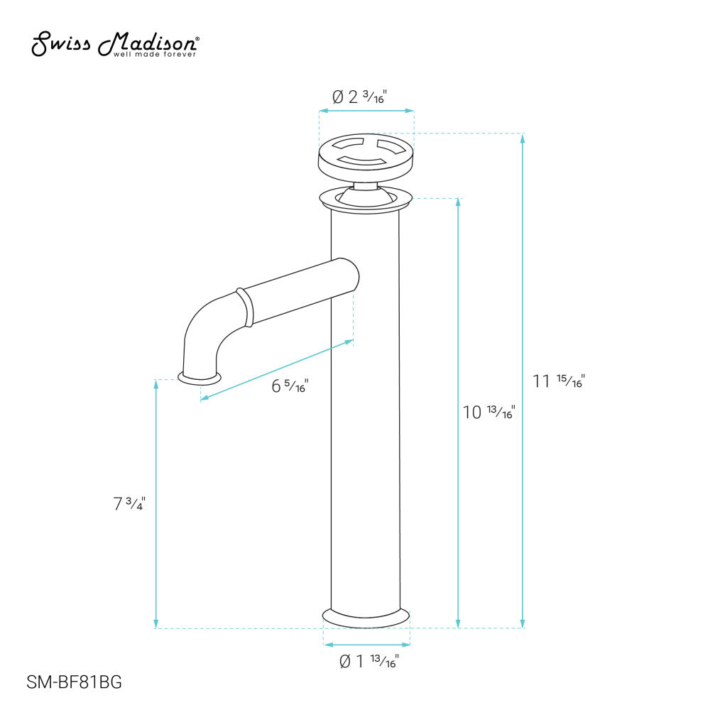 Avallon Single Hole, Single-Handle Wheel, High Arc Bathroom Faucet in Brushed Gold