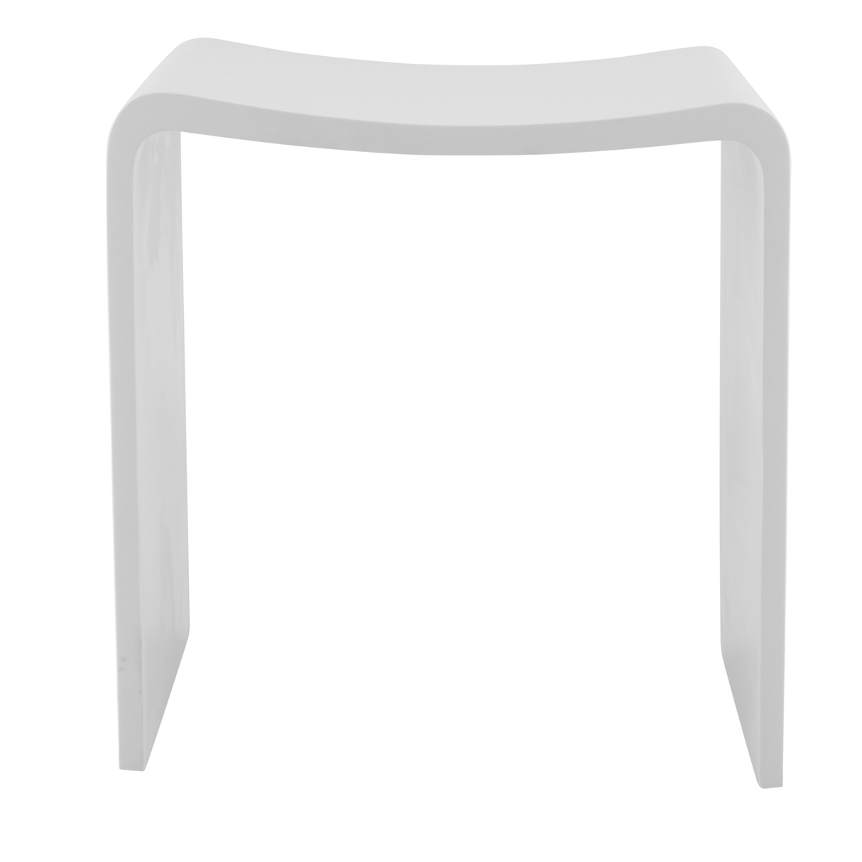 DAX Solid Surface Bathroom Stool,  Matte White Finish, 15-3/4 x 17-1/8 x 11-13/16 Inches (DAX-ST-02) DAX-ST-02