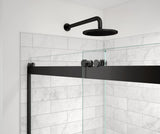 MAAX 136693-900-340-000 Revelation Round 44-47 x 70 ½-73 in. 8mm Bypass Shower Door for Alcove Installation with Clear glass in Matte Black