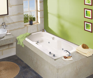 MAAX 100074-003-001-000 Lopez 6636 Acrylic Alcove End Drain Whirlpool Bathtub in White