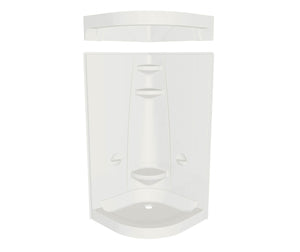 MAAX 102995-000-001-107 Freestyle 37 Neo-Round 37 x 37 Acrylic Corner Center Drain Two-Piece Shower in White
