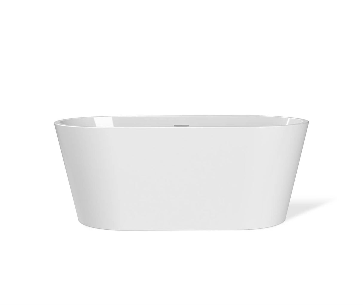 MAAX 106384-000-001-000 Louie 5829 Acrylic Freestanding Center Drain Bathtub in White with White Skirt