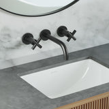 Ivy Double-Cross Handle Valve, Wall-Mount, Bathroom Faucet in Matte Black