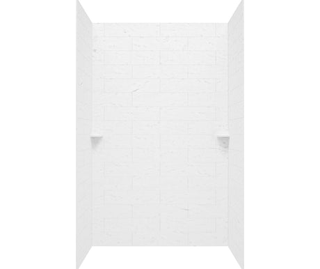 Swanstone MSMK96-3062 30 x 62 x 96 Swanstone Modern Subway Tile Glue up Shower Wall Kit in Carrara MSMK963062.221