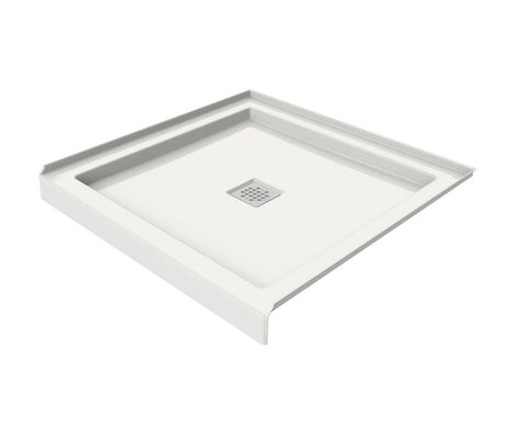 MAAX 420000-501-001-100 B3Square 3636 Acrylic Alcove Shower Base in White with Center Drain