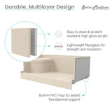 Aquatique 60 X 32 Single Threshold Shower Base With Right Hand Drain and Integral Left Hand Seat in Biscuit