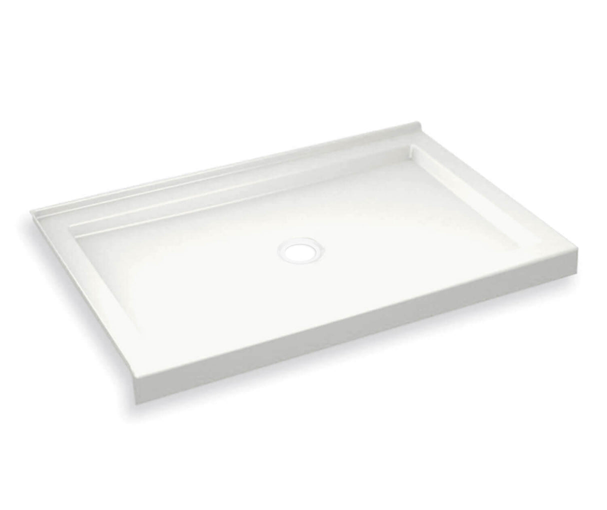 MAAX 410001-502-001-000 B3Round 4832 Acrylic Corner Left Shower Base in White with Center Drain