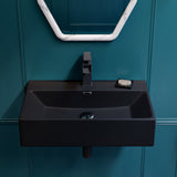 Claire 24" Rectangle Wall-Mount Bathroom Sink in Matte Black