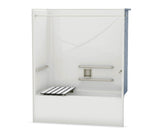 MAAX 106060-000-002-105 OPTS-6032 - ADA Grab Bars and Seat AcrylX Alcove Right-Hand Drain One-Piece Tub Shower in White