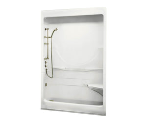 MAAX 101150-000-001-102 Allegro I 59 x 33 Acrylic Alcove Left-Hand Drain Three-Piece Shower in White