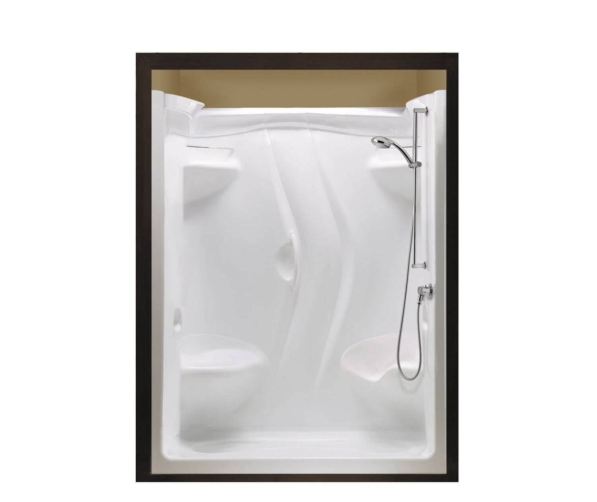 MAAX 101142-000-001-113 Stamina 60-II 60 x 36 Acrylic Alcove Right-Hand Drain Two-Piece Shower in White