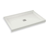 MAAX 420001-502-001-100 B3Square 4832 Acrylic Corner Left Shower Base in White with Center Drain