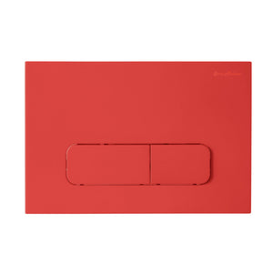 Wall Mount Dual Flush Actuator Plate with Rectangle Push Buttons in Matte Red