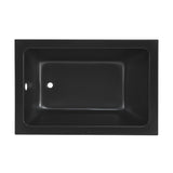 Voltaire 48"x32" Reversible Drain Drop-In Bathtub in Matte Black