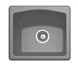 Swanstone QZBS-1816 16 x 18 Granite Dual Mount Bar Sink in Metallico QZ01816BS.173
