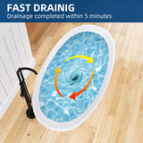 New England Home Goods 71" Classic Large Capacity Solid Surface Stone Resin Freestanding Soaking Bahtutb