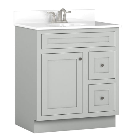Bertch 30" Grey Vanity with Bun Feet