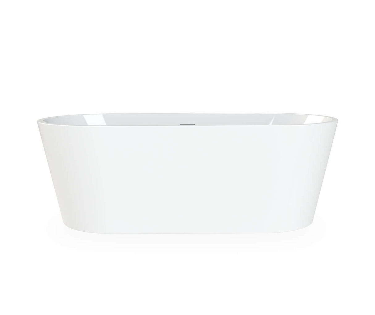 MAAX 106385-000-001-000 Louie 6731 Acrylic Freestanding Center Drain Bathtub in White with White Skirt