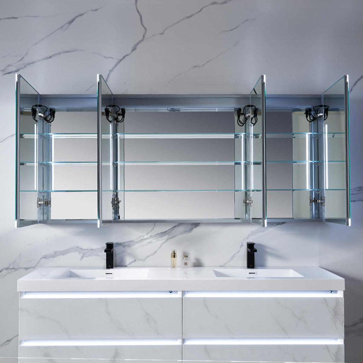 Capella LED Medicine Cabinet – Smart Vanity Mirror with Adjustable LED and Defogger