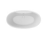 MAAX 106193-000-002-124 Delsia 6636 AcrylX Freestanding Center Drain Bathtub in White with Black Skirt