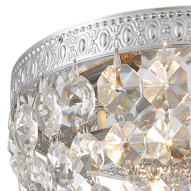 Crystorama 2 Light Clear Italian Crystal Polished Chrome Flush Mount 708-CH-CL-I