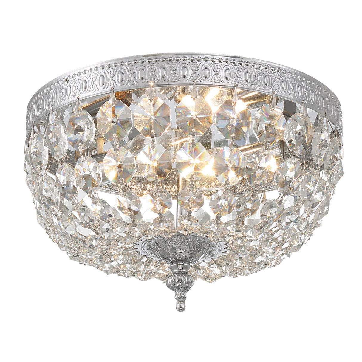 Crystorama 2 Light Spectra Crystal Polished Chrome Flush Mount 708-CH-CL-SAQ