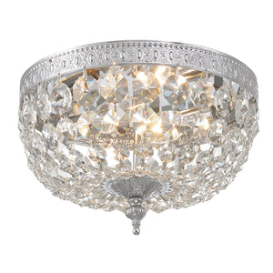 Crystorama 2 Light Clear Italian Crystal Polished Chrome Flush Mount 708-CH-CL-I