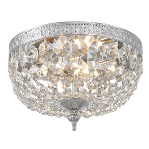 Crystorama 2 Light Swarovski Strass Crystal Polished Chrome Flush Mount 708-CH-CL-S