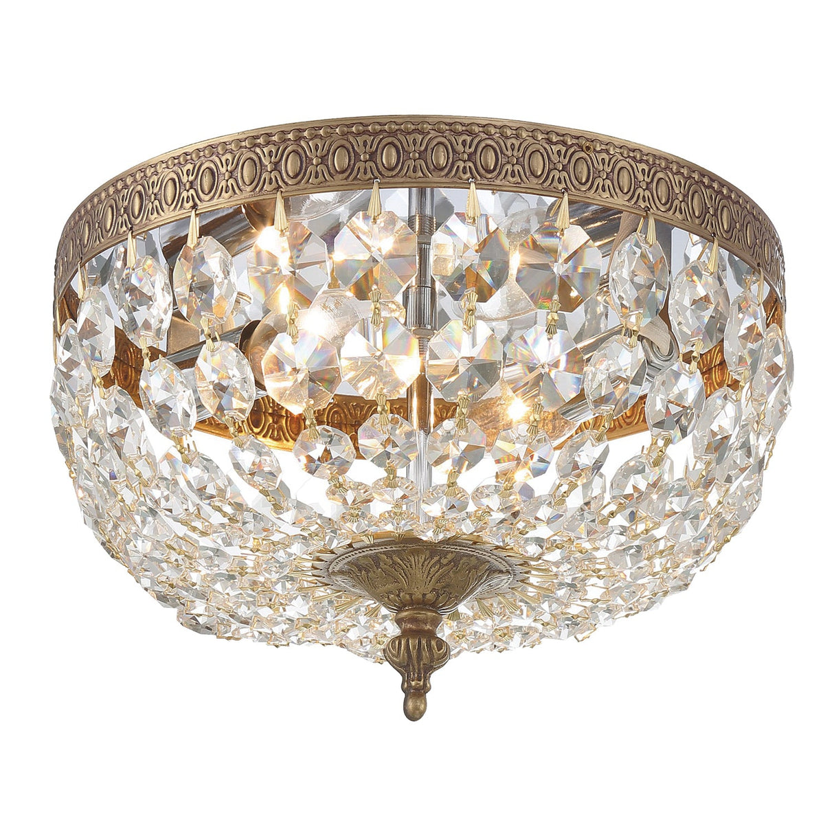 Crystorama 2 Light Clear Italian Crystal Polished Chrome Flush Mount 708-CH-CL-I