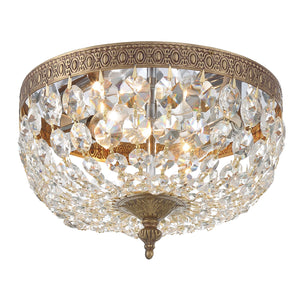 Crystorama 2 Light Clear Italian Crystal Polished Chrome Flush Mount 708-CH-CL-I