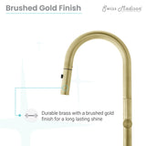 Chalet Single Handle, Pull-Down Kitchen Faucet in Brushed Gold