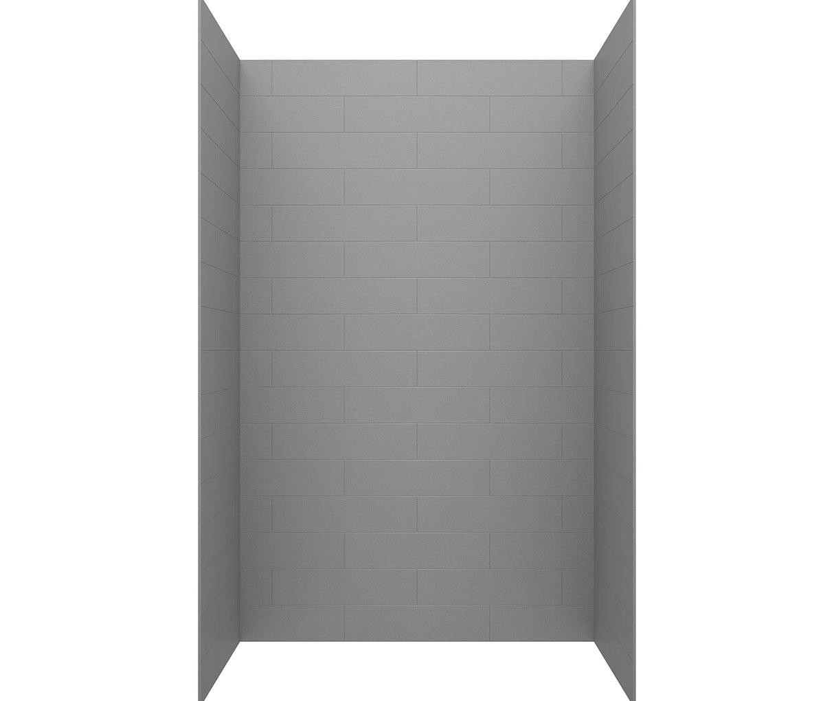 Swanstone MSMK72-3636 36 x 36 x 72 Swanstone Modern Subway Tile Glue up Bathtub and Shower Wall Kit in Ash Gray MSMK723636.203