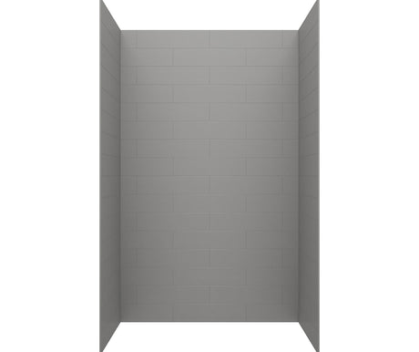 Swanstone MSMK72-3636 36 x 36 x 72 Swanstone Modern Subway Tile Glue up Bathtub and Shower Wall Kit in Ash Gray MSMK723636.203