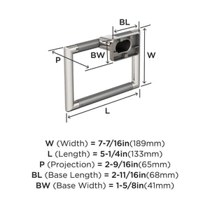 Amerock BH26612PNSS Polished Nickel/Stainless Steel Towel Ring 5-1/4 in (133 mm) Towel Holder Esquire Hand Towel Holder for Bathroom Wall Small Kitchen Towel Holder Bath Accessories