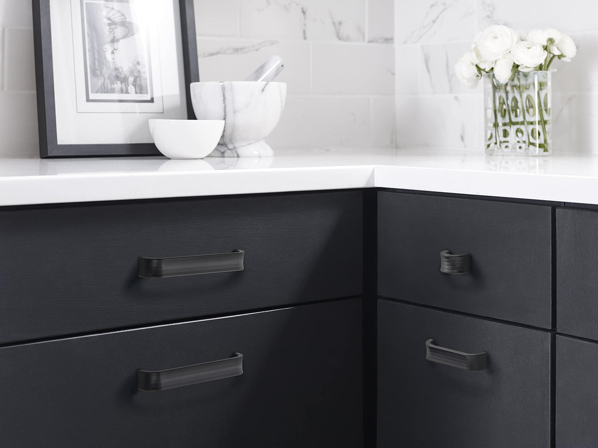Amerock Cabinet Pull Matte Black 6-5/16 inch (160 mm) Center to Center Concentric 1 Pack Drawer Pull Drawer Handle Cabinet Hardware