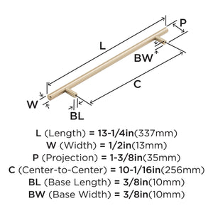 Amerock Cabinet Pull Champagne Bronze 10-1/16 inch (256 mm) Center to Center Bar Pulls 1 Pack Drawer Pull Drawer Handle Cabinet Hardware