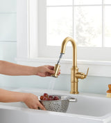 Gerber D150537BB Brushed Bronze Kinzie Single Handle Pull-down Prep Faucet