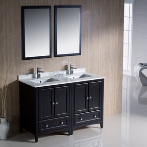 Fresca FVN20-2424ES Fresca Oxford 48" Espresso Traditional Double Sink Bathroom Vanity