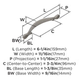 Amerock Cabinet Pull Satin Nickel 3-3/4 inch (96 mm) Center to Center Inspirations 1 Pack Drawer Pull Drawer Handle Cabinet Hardware