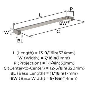 Amerock BP55284PN Polished Nickel Cabinet Pull 12-5/8 in (320 mm) Center-to-Center Cabinet Handle Blackrock Drawer Pull Kitchen Cabinet Handle Furniture Hardware